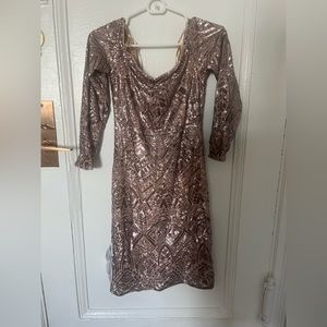 Mid Rose Gold Dress - super cute holiday dress!!